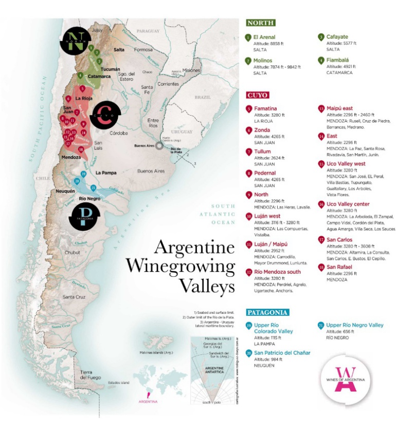 Argentina - vinařské oblasti