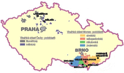 Vinařské oblasti ČR