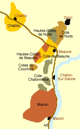 Bourgogne - oblasti1
