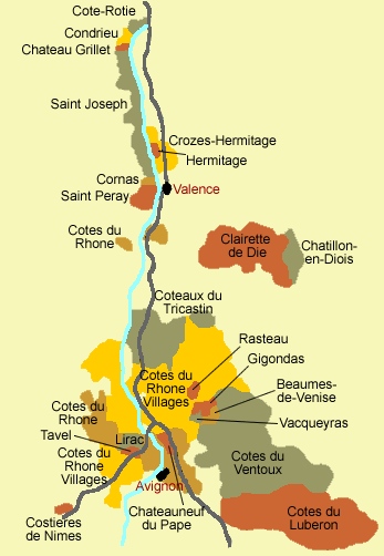 Côtes du Rhône oblasti