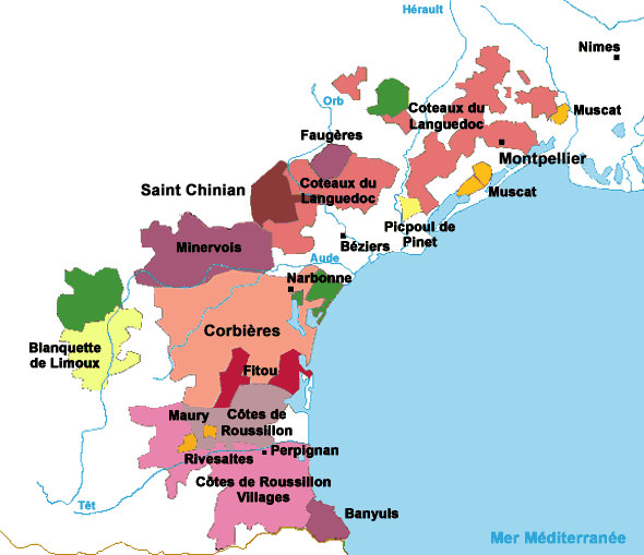 Languedoc – Roussillon - oblasti