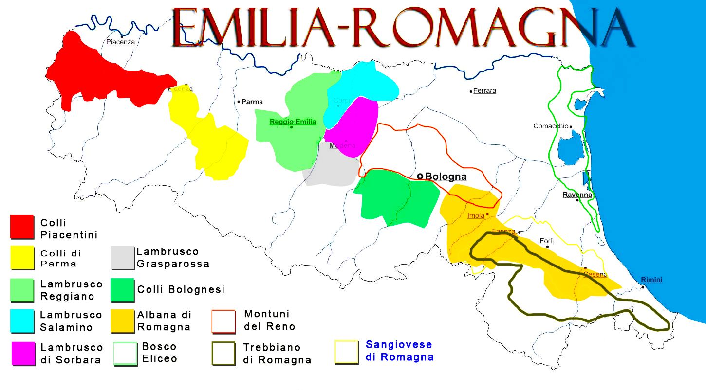 Emilia-Romagna pěstované odrůdy