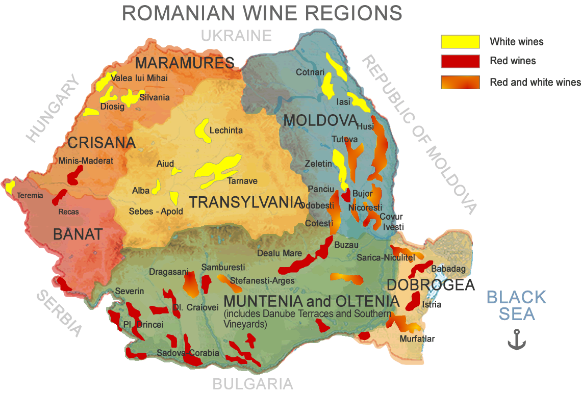 Rumunské vinařské regiony